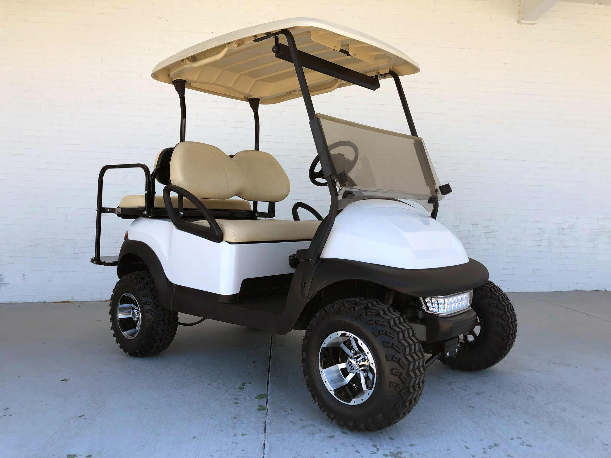 White 4 Inch Lifted Club Car Golf Cart Economy